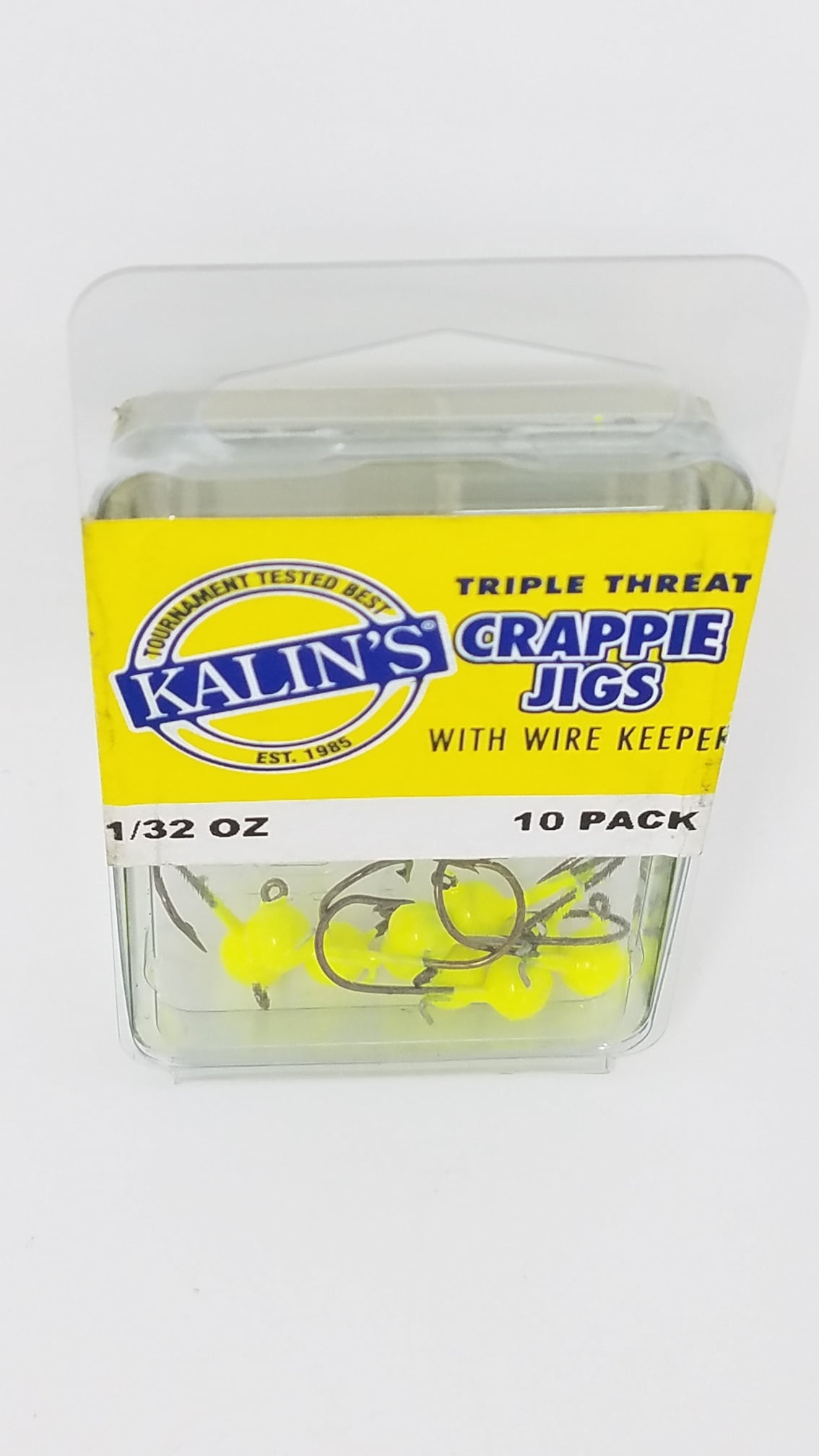 Kalin's Freshwater Triple Threat Fishing Jig Chartreuse 1/32 oz. 10ct Lake