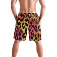 thumbnail image 3 of Dailycode Men's Quick Dry Swim Trunks Beach Shorts Casual Summer Board Shorts with Pockets, Colorful Leopard Print, 3 of 8