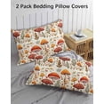 thumbnail image 3 of Mushroom King Pillow Cases Set of 2 - Microfiber Bed Throw Pillow Covers, Fall Thanksgiving Mushroom Maple Leaf Botanical Decorative Lumbar Pillow Cover with Envelope Closure for Sofa/Travel 20"x36", 3 of 7