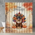 thumbnail image 2 of Happy Thanksgiving Bullmastiff Turkey Costume Pumpkins Autumn Leaves Shower Curtain Dog Lover Waterproof Bathroom Bathtub Curtain - 130144, 2 of 5