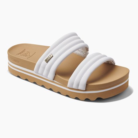 REEF Kaia Women's 2-Bar Slide Sandals Color: White Size: 9