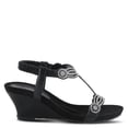 thumbnail image 5 of PATRIZIA Women’s Shining Slip-On Wedge Sandals – Crystal Embellished Cut-Out Design ladies slides with Comfy Silky Wrap and Flexible Rubber Sole, 5 of 7