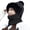 Black, variant on Thickened Plush Knitted Hat with Neck Gaiters Face Cover Cold Weather Protection Pullover Russian Hat for Winter Outdoor