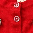 thumbnail image 6 of EnJoCho Toddler Girls Knit Cardigan Girls Ruffled Hem Bow Open Front Sweater Jacket Kids Long Sleeve Button Cute Clothes Tops Cable Knit Girls Sweater Fall, 6 of 8