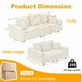 thumbnail image 3 of 82.7" Modular Sectional Sofa, 3-Seat Upholstered Sofa Cloud Couch, Deep Seat Convertible Sofa Lounge Chair with Soft Pillows for Living Room, Apartment, Office, Beige, 3 of 10