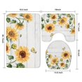 thumbnail image 3 of White Sunflower Bee Butterfly Pattern Bathroom Rugs Sets 3 Piece,Toilet Cover Set,Absorbent Non Slip Bathroom Mats Sets with U-Shaped Contour Rug Toilet Rug Set, 3 of 5
