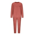 thumbnail image 4 of Mlzmgr Womens Lounge Sets Fuzzy Fleece Warm Crwe Neck Shirts Elastic Waisted Pants for Women Casual Solid Color 2 PC Sets, 4 of 6
