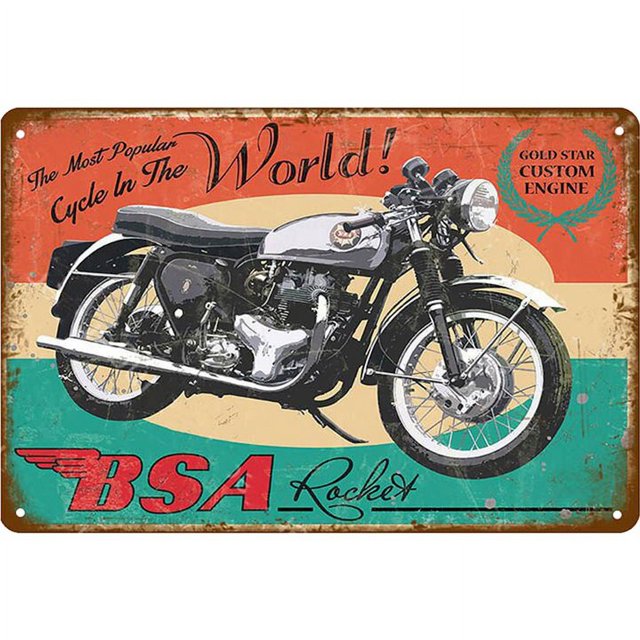 Placa Motocicletas Placa Letrero Hojalata Metal Vintage para Bar Pub Club Garaje