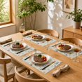 thumbnail image 4 of Unique Bargains 4 Pcs Rectangular Leaf Plant Print Placemat 17.72"x11.81" Beige Multicolor, 4 of 5