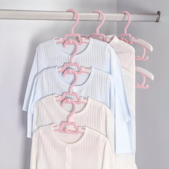 LAMIRO Baby Hangers for Nursery Closet,Kids Hangers,5PCS Baby Clothes Hangers,Non-Slip Space Saving Extendable Plastic Infant Pant Newborn Children Coat Hanger