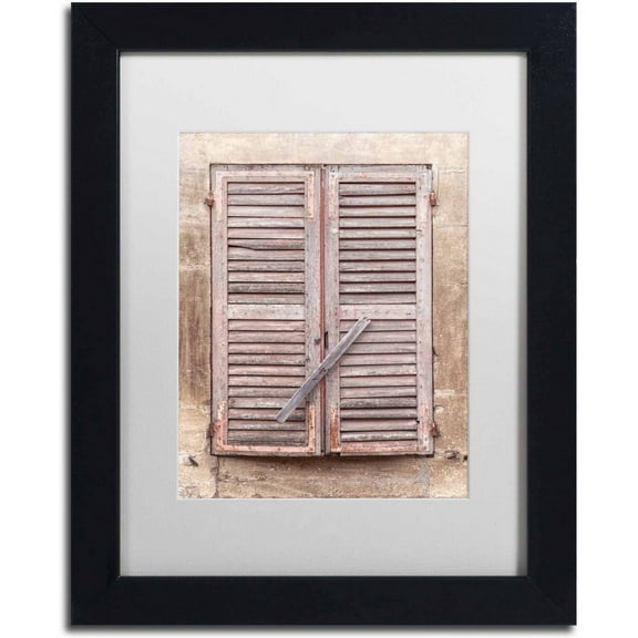 Trademark Fine Art 'French Windows III' Canvas Art by Cora Niele, White Matte, Black Frame