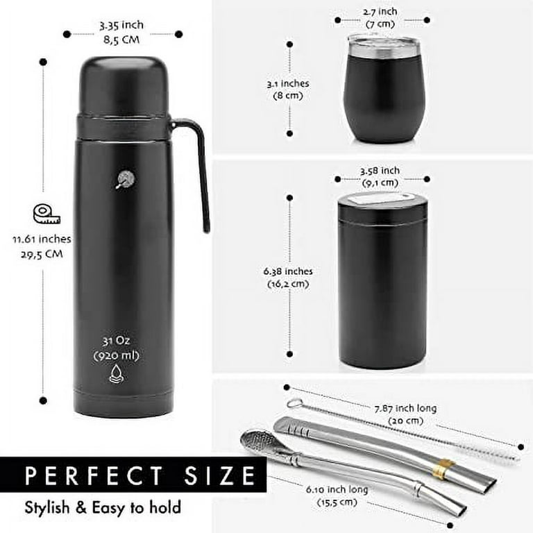  BALIBETOV Camping Thermos for Mate - Vacuum Insulated With  Double Stainless Steel Wall- A Mate Thermos Specially Designed as Mate  Argentino Kit that includes Bombilla and Mate Cup (Green): Home 