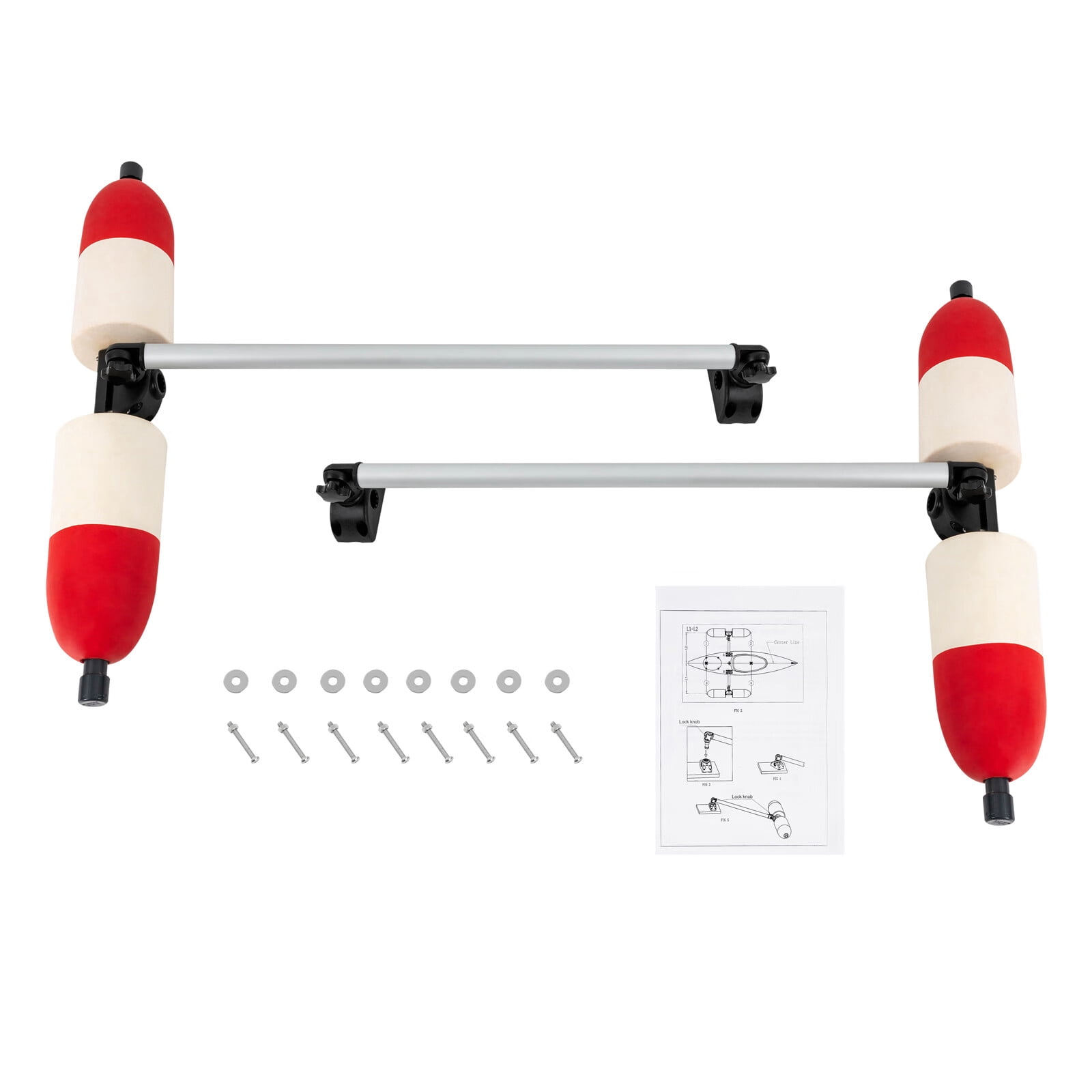 Aiqidi Kayak Canoe Outrigger Stabilizer Kit Portable PVC＆Aluminum Fishing Boat Stabilizer System