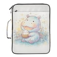 thumbnail image 2 of Haosy Accordion File Organizer Zipper Binder 500 Sheet 6-Tab Expanding File Folder Multi-Pocket 1.2 Inch 3 Ring Cute Hippopotamus and Rice, 2 of 7