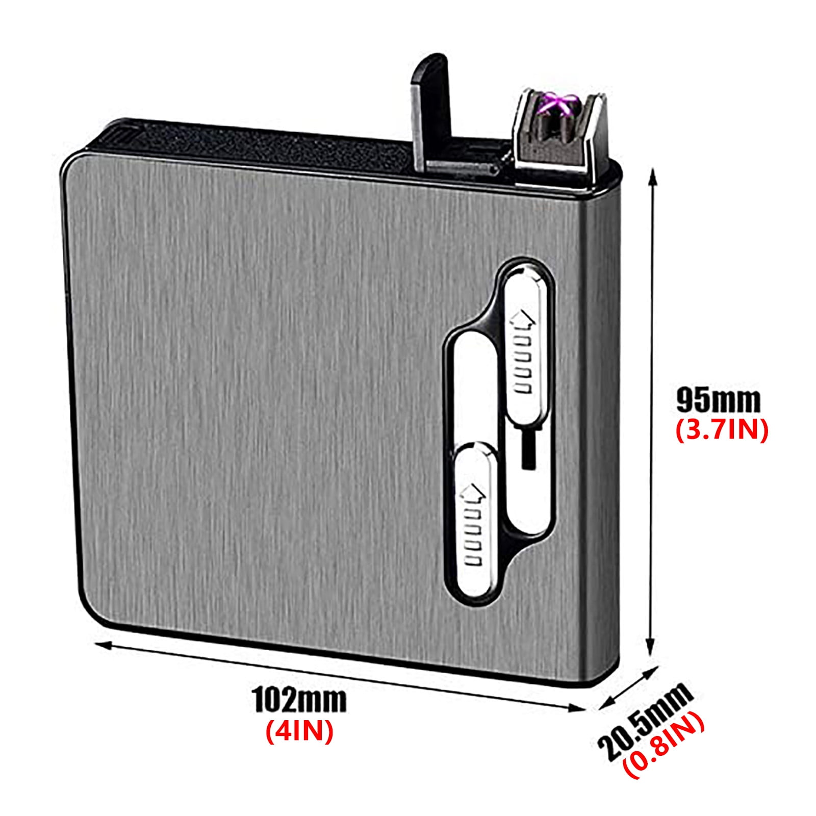 amousa Cigarette Case Rechargeable Dual Arc Lighter Cigarette Box