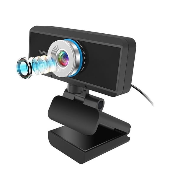 VOPOYO 1080P HD Webcam Streaming Computer Web Camera with 360-Degree Rotatable Wide View Angle USB PC Webcam, Built-in Microphone for Video Calling Recording Conferencing