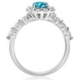 thumbnail image 2 of Pompeii 1 1/2Ct Blue & White Diamond Halo Engagement Ring in 10k White Gold (Blue,VS2-SI1), 2 of 3