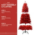 thumbnail image 2 of Makeatree 6ft Artificial Red Christmas Tree Full Real Halloween Xmas Tree with 804 Branch Tips Easy to Assemble, Decoration for Indoor and Outdoor, 2 of 7