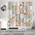 thumbnail image 2 of Dznils Floral Shower Curtain with Hooks, Farmhouse Patchwork Fabric Bathroom Curtain, Pink, 72" x 72", 2 of 9