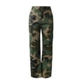 thumbnail image 5 of Luwomo Womens Camo Cargo High Waist Pants Camouflage Military Elastic Trousers with Pockets, 5 of 9