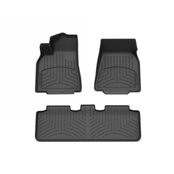 WeatherTech FloorLiner HP Custom Fit Floor Mats compatible with 2020-2020 Tesla Model Y - 1st & 2nd Row, Black
