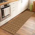 thumbnail image 2 of Vintage Rattan 2'x6' Runner Rugs for Hallway Kitchen Bedside Non Slip Washable, Minimalist Abstract Wicker Texture Brown Entryway Rug Runners with Rubber Backing, Long Carpet Runner for Laundry Room, 2 of 8