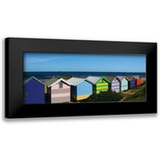 Mackenzie, R. 14x8 Black Modern Framed Museum Art Print Titled - Colorful Bathing Boxes