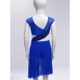 thumbnail image 3 of Sholeno Justaucorps de Danse Asymétrique en Maille Transparente pour Filles, Robe de Danse Lyrique Pailletée Bleue 14, 3 of 7