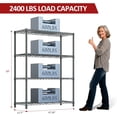 thumbnail image 2 of M MZG 4 Tier Wire Shelving Unit 47.24"W x 17.7"D x 59"H Grey, 2 of 8