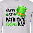 thumbnail image 4 of Inktastic Happy St. Patrick's Day Green Hat and Clovers Long Sleeve Youth T-Shirt, 4 of 5