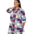 thumbnail image 4 of White Mark Women's Plus Size Light Weight Plaid Print Tunic with Pockets, 4 of 6