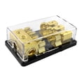 thumbnail image 2 of 3 Positions Gold Plated AGU Fuse Holder Distribution Block 4/8 Gauge Power or Ground, 2 of 3