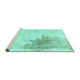thumbnail image 2 of Ahgly Company Machine Washable Indoor Rectangle Solid Turquoise Blue Modern Area Rugs, 7' x 9', 2 of 4
