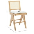 thumbnail image 3 of SAFAVIEH Couture Colette Square Mid Back Counter Stool, Natural, 3 of 14