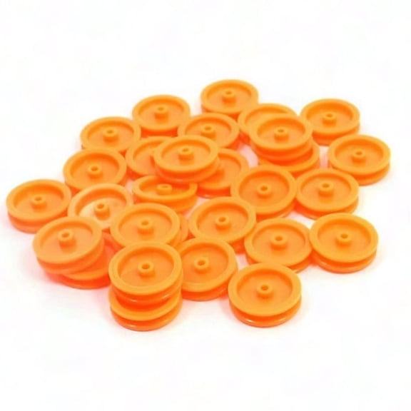 30pcs 2mm hole orange plastic pulleys, compatible with DIY RC toy car airplane model parts
