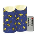 thumbnail image 2 of Lightning Pattern Flameless Candles 2 PCS with Remote Realistic Moving Flame LED Tapered Pillar Set for Home Decor, 2 of 7