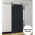 thumbnail image 3 of Sturdy Barn Door | Veregio 7411 Antracite | 6.6FT Rail Hangers Heavy Hardware Set | Solid Panel Interior Doors-42" x 96"-Silver Rail, 3 of 6