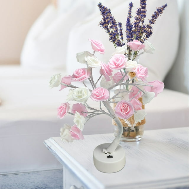 Hermoso Ramo de Rosas Led Árbol Lámpara de Mesa Luces Fiesta Boda Decoración Del Hogar Regalo