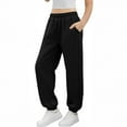 thumbnail image 6 of Sweatpants for Girls Fashion Elastic Waisted Casual Cuffed Sports Pants with Pockets Girls Clothing Size 3-14, 6 of 7
