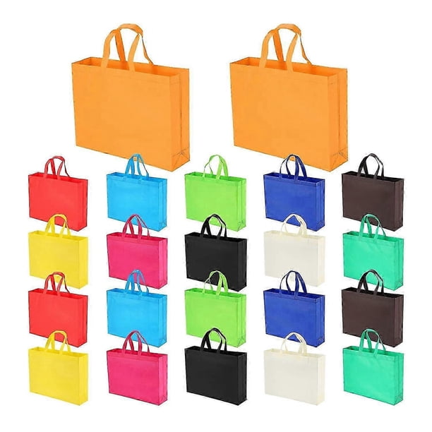 Paquete de 22 bolsas de regalo reutilizables, bolsas plegables tipo tote, ideales para viajes, fiestas de cumpleaños, vacaciones y supermercados.