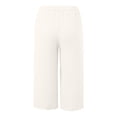 thumbnail image 6 of YMNXA Kids Girls Capri Pants With Pockets Solid Color Elastic Waist Straight Fit Breathable Comfortable Trousers For Daily Wear,White,S, 6 of 8
