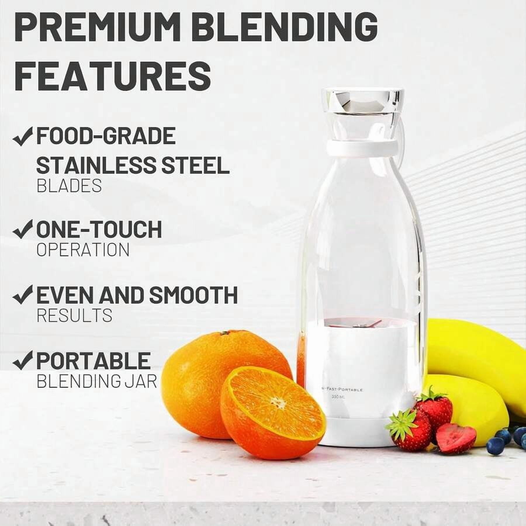 Portable Blender For Shakes And Smoothies With 11.83 Oz Travel Cup And Lid,Durable Stainless Steel Blades For Juice Blending Performance(Pink)