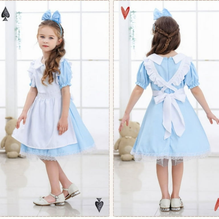 open lace back dress Enchanting Blue Wonderland Princess Costume