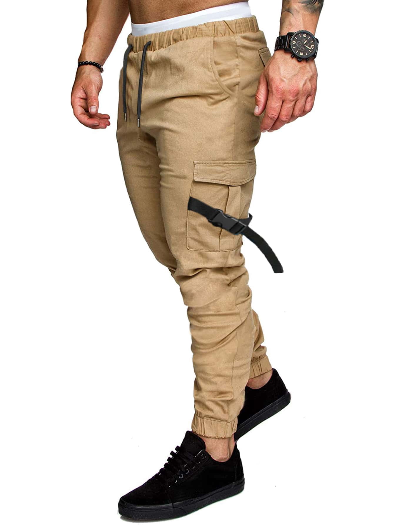 Men Patch Detail Flap Pocket Buckle 