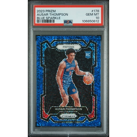 2023 Panini Prizm Blue Sparkle Ausar Thompson #178 /144 PSA 10