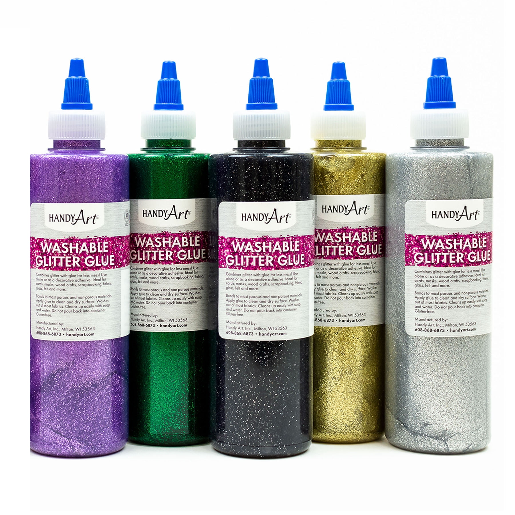 Handy Art Glitter Glue, 8 oz, Set of 8
