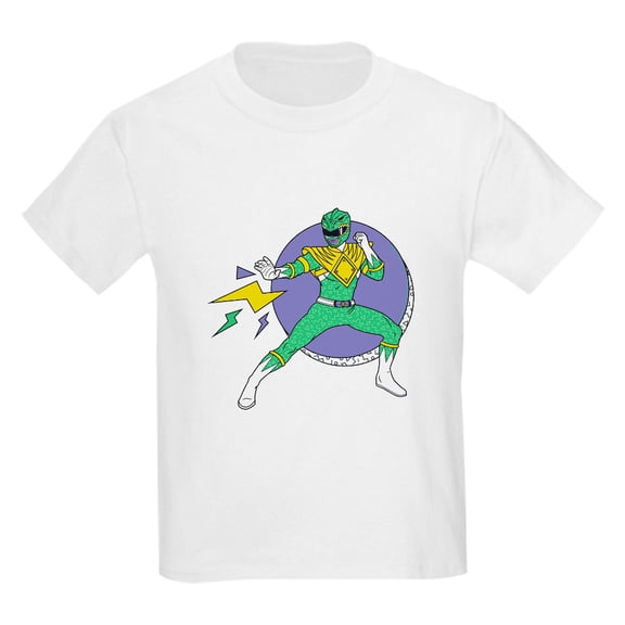 CafePress - Green Ranger Lightning Bolts Kids T Shirt - Light T-Shirt Kids XS-XL