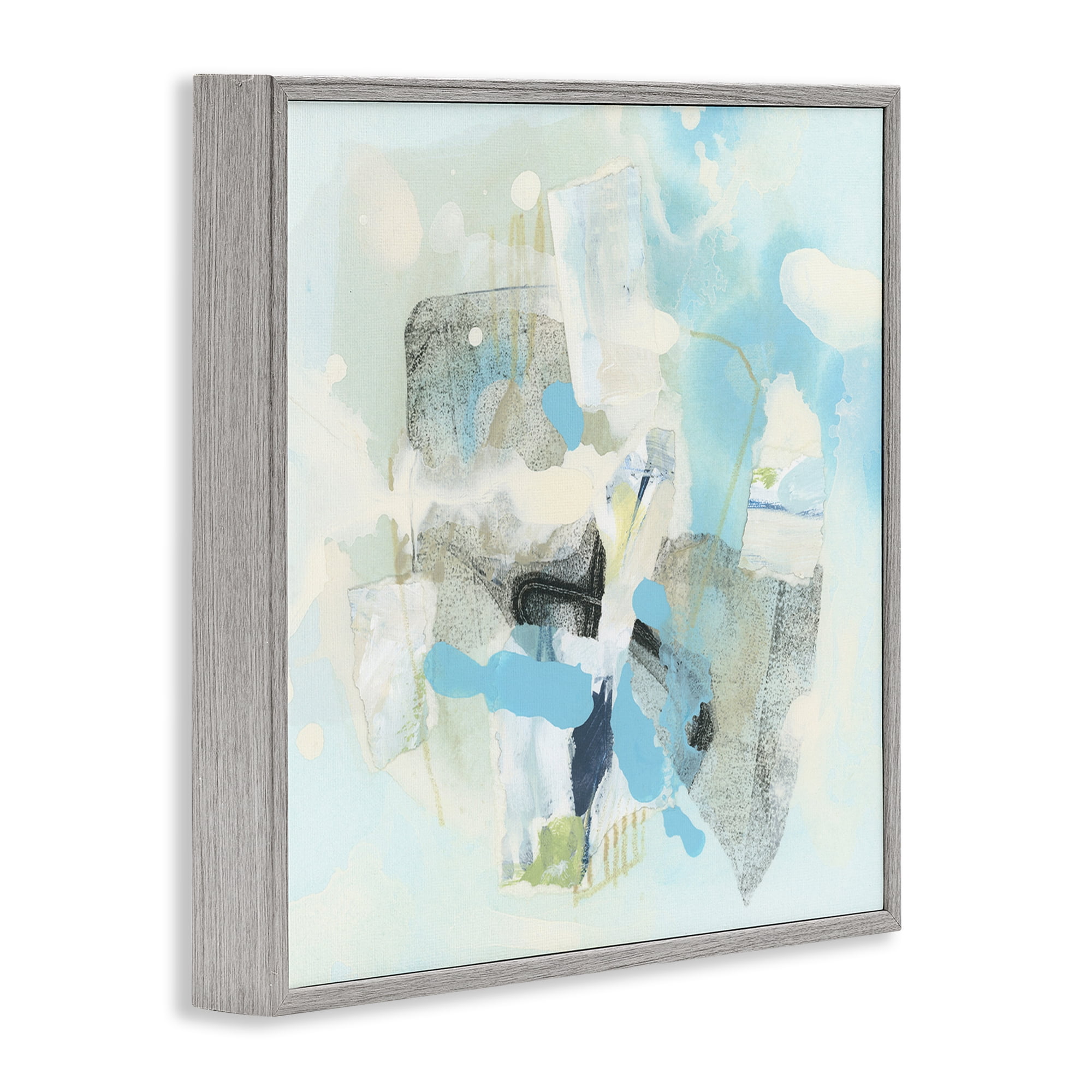 Stupell Industries Modern Paint Splash Abstract Abstract Painting Gray Framed Art Print Wall Art, 24 x 24
