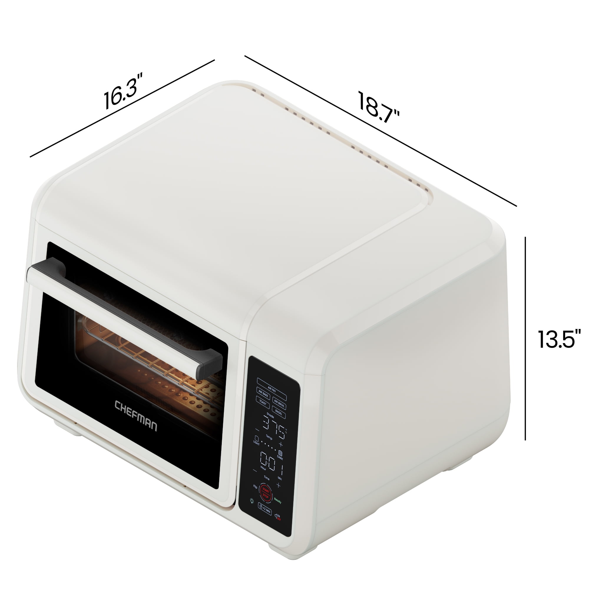 Chefman EasyAir 15 Qt. Toaster Oven Air Fryer, 5 Cooking Functions & 450°F Max Temperature – White