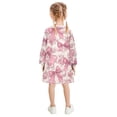 thumbnail image 3 of Girls' long-sleeved dress Vintage Bow and Roses Girls' A-line dress with ribbed cuffs Soft and comfortable, 3 of 6